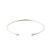 Otevřený flexi náramek s diamanty ve žlutém 14k zlatě KLENOTA