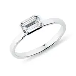 Prsten z bílého zlata s emerald diamantem KLENOTA