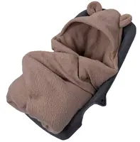 Oteplený fusák, deka s kapucňou do autosedačky Baránok, Baby Nellys - hnedý