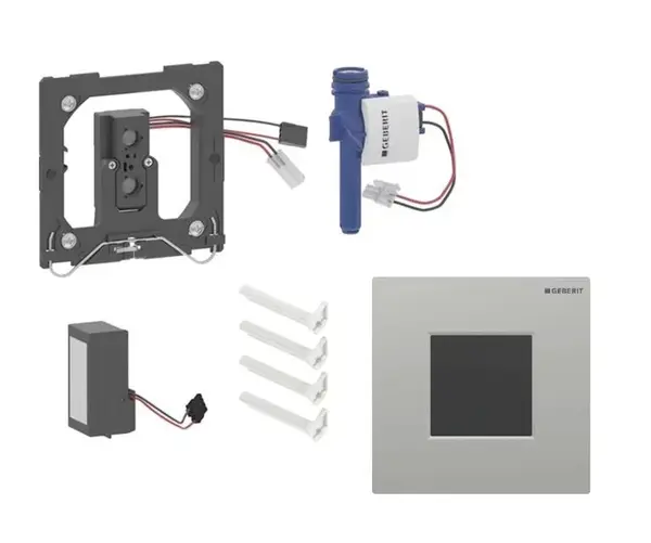 Geberit - Elektronické ovládání splachování pisoárů typ 01, síťové napájení, easy to clean, Bluetooth, matný chrom 116.093.JQ.1