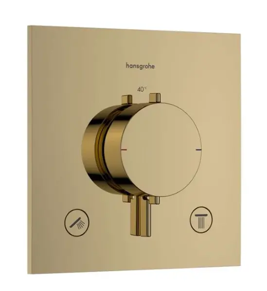 Hansgrohe Ecostat Comfort E - Termostatická baterie pod omítku, pro 2 spotřebiče, leštěný vzhled zlata 33711990