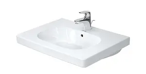 Duravit D-Code - Umyvadlo nábytkové 65x49 cm, s přepadem, s otvorem pro baterii, bílá 03426500002
