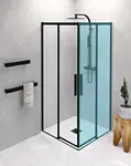 Polysan Altis Line - Sprchové dveře, 100x200 cm, matná černá/čiré sklo AL1512B