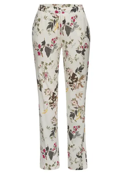 LASCANA Pyžamové nohavice  hnedá / zelená / ružová / biela