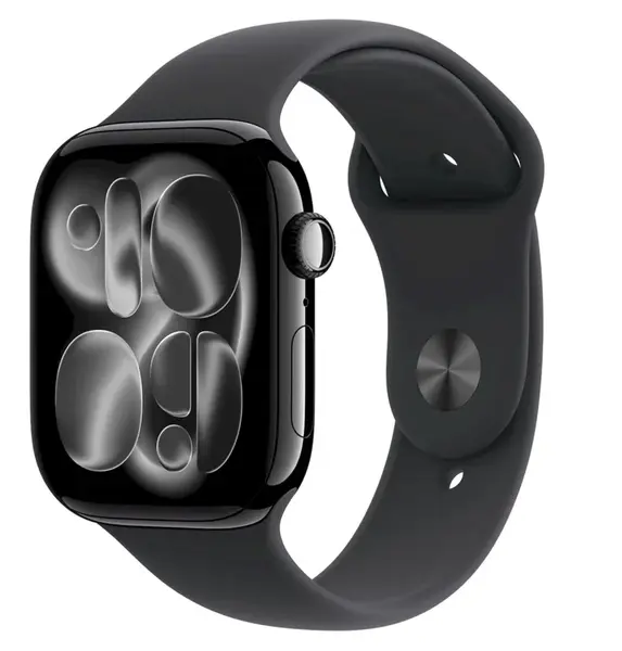 APPLE Watch 11 GPS + Cellular 46mm Klavírně černý hliník s černým sportovním řemínkem - M/L