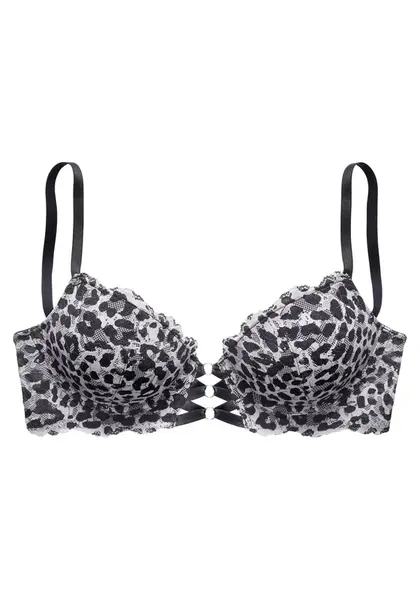 LASCANA Podprsenka  sivá / čierna / biela