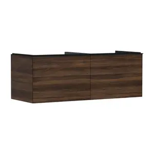 Hansgrohe Xelu Q - Umývadlová skrinka, 50x136x55 cm, 2 zásuvky, tmavý orech/matná čierna 54069670
