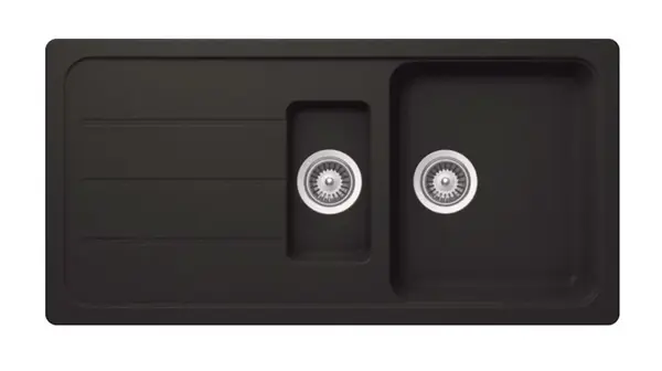 SCHOCK Formhaus - Granitový drez, 100x50 cm, s ovládaním odtoku, Ónyx FOMD150LUGON