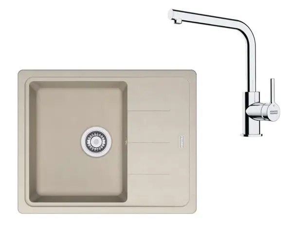 Franke Sety - Kuchyňský set G262SA, fragranitový dřez BFG 611-62 a baterie FS 3230.031, sahara/chrom 114.0700.732