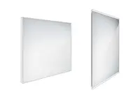 Nimco Zrcadla - Koupelnové podsvícené LED zrcadlo 80x70 cm, hranaté, aluminium ZP 9003