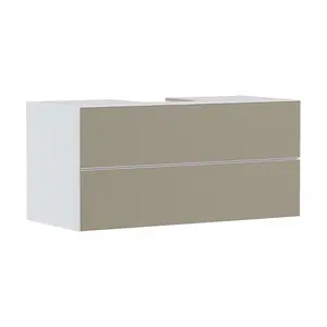 Hansgrohe Xevolos E - Umývadlová skrinka 118x56x55 cm, 2 zásuvky, matná biela/bronz 54193390
