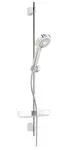 Hansa Basicjet - Set sprchovej hlavice, 3 prúdy, hadice a tyče s poličkou, chróm 44790131