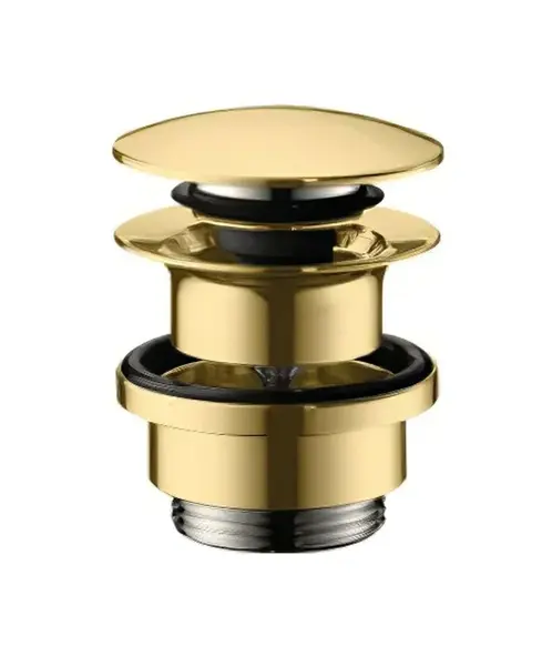 Hansgrohe Odtokové súpravy - Odtoková súprava Push-Open na umývadlové a bidetové batérie, leštený vzhľad zlata 50100990