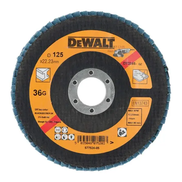 DeWALT Príslušenstvo - Lamelový brúsny kotúč, P36, priemer 125 mm DT3265