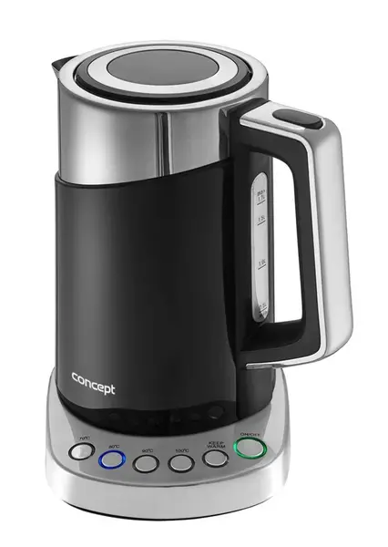 Concept - Rýchlovarná kanvica, objem 1,7 l, s reguláciou teploty, 2200 W, čierna rk3171