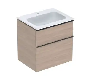 Geberit iCon - Skrinka s umývadlom, 6x5x6 cm, 2 zásuvky, KeraTect, dub 502.331.JH.1