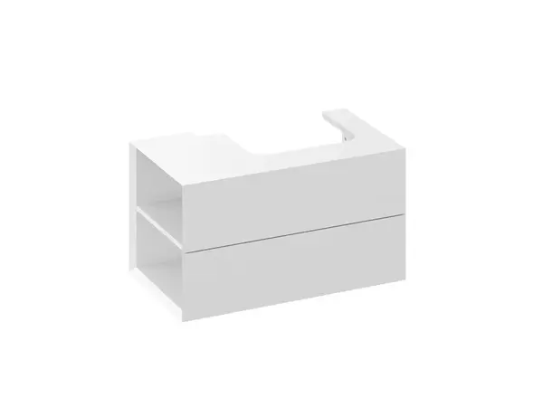 Ravak Lite - Umyvadlová skříňka 80x45x43 cm, 2 zásuvky, lesklá bílá X000001873