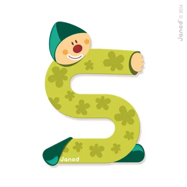 Janod Dřevěné písmenko S lepicí 9 cm