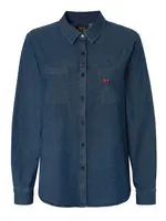 TATUUM Blúzka 'MISIA 1'  modrá denim / hnedá / zelená / červená