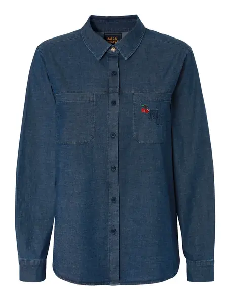 TATUUM Blúzka 'MISIA 1'  modrá denim / hnedá / zelená / červená