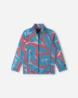 Dětská fleecová mikina reima niksini modrá/červená 134