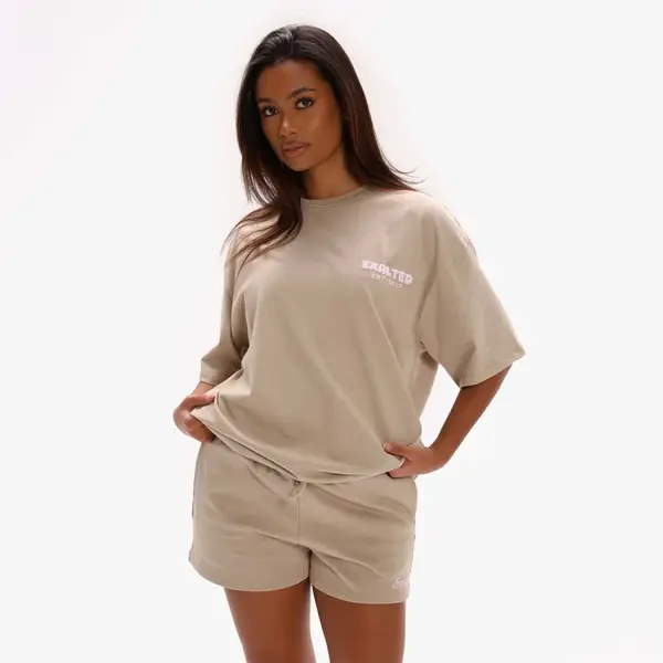 Dámské oversized tričko exalted off-duty béžová s