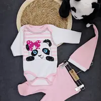 90479 Dewberry Unisex Newborn 3 Piece Clothing Set-PINK