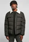 Bunda Sherpa Collar Padded Shirt Jacket černá