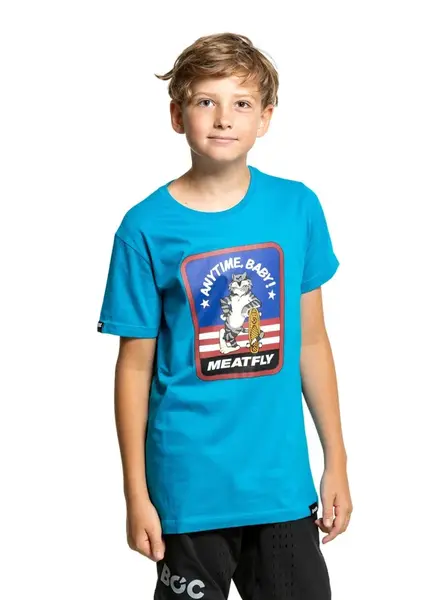 Meatfly dětské tričko Tomcat Ocean Blue | Modrá | Velikost 146 | 100% bavlna