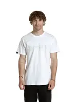 Meatfly pánské tričko Striped Logo White | Bílá | Velikost XL | 100% bavlna