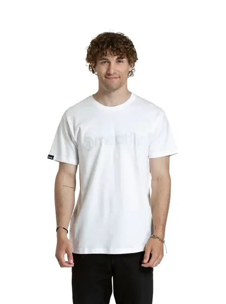 Meatfly pánské tričko Striped Logo White | Bílá | Velikost XL | 100% bavlna