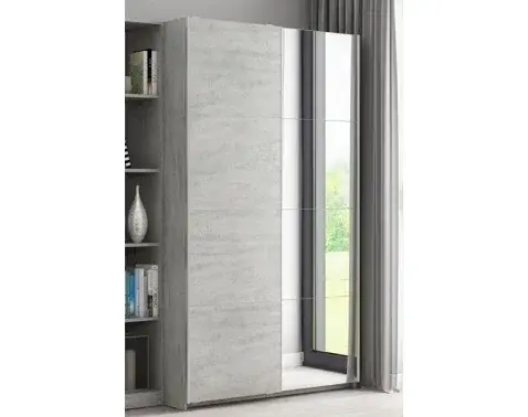 Šatníková skriňa Carlos 125 cm, šedý betón%