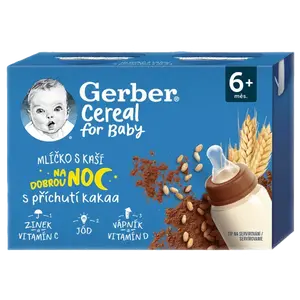 Gerber Cereal Ml.s kaší dobr.noc kakao 2x200ml 6M+