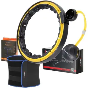 HMS SET HHM21 + BR1313 Set masážnej obruče so závažím a zoštíhľujúcim pásom, čierna, veľkosť