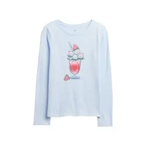 GAP V-SEPT LS VAL GR Dívčí tričko, světle modrá, velikost