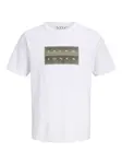 JACK & JONES Tričko 'JCOFusion'  jedľová / biela