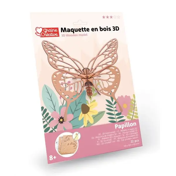 GRAINE CREATIVE 3D Puzzle Motýl 22ks