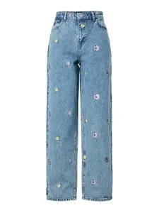 PIECES Džínsy 'PCBENNIE'  modrá denim / orgovánová / modrofialová