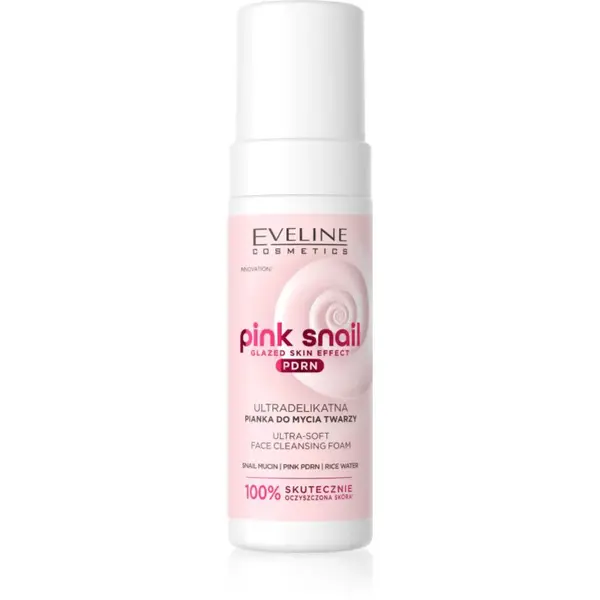 Eveline Cosmetics Pink Snail Glazed Skin Effect jemná čisticí pěna na obličej 150 ml
