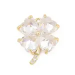 Brass Micro Pave Clear Cubic Zirconia Pendants
