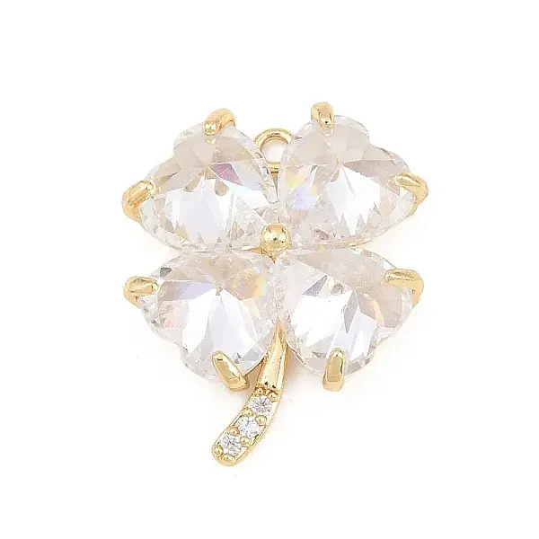 Brass Micro Pave Clear Cubic Zirconia Pendants
