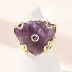 Natural Amethyst Cuff Rings