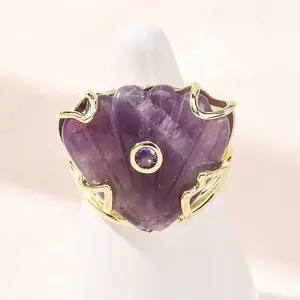Natural Amethyst Cuff Rings
