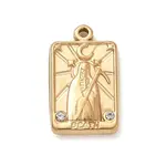 304 Stainless Steel Micro Pave Clear Cubic Zirconia Pendants