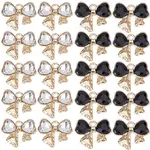 24Pcs 2 Colors Alloy Crystal Rhinestone Pendants