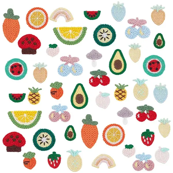 92Pcs 23 Styles Polyester Crochet Appliques