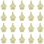 20Pcs Brass Micro Pave Cubic Zirconia Charms