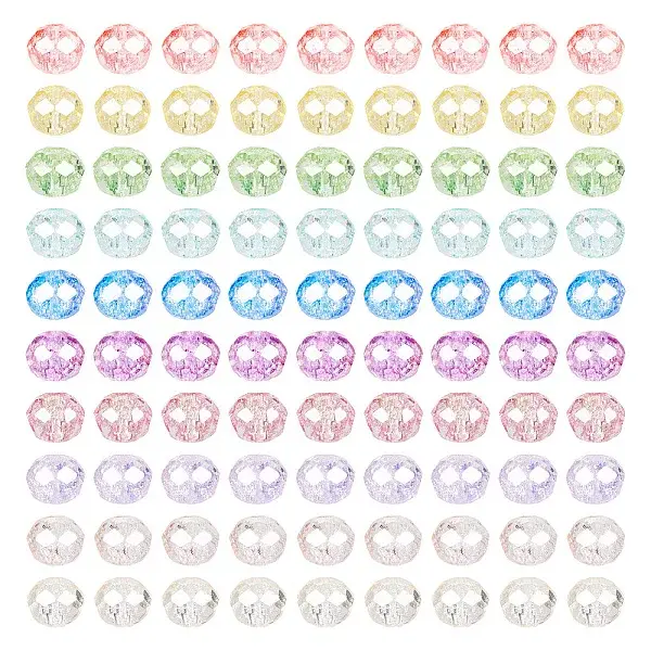 400Pcs 10 Colors Transparent Glass Beads Strands