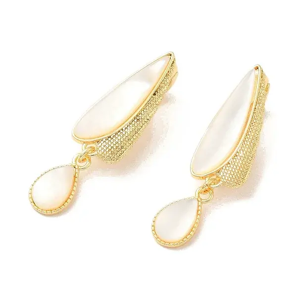 Teardrop Brass Fold Over Clasps