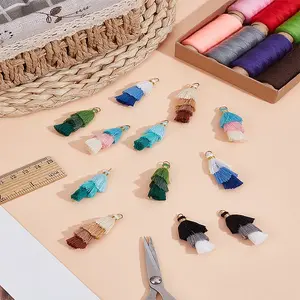 12Pcs 6 Colors Polycotton Tassel Pendant Decorations
